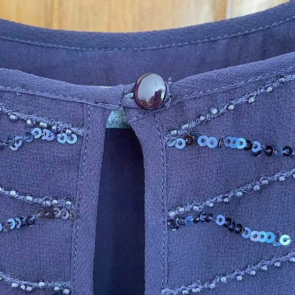 Talbots Vintage 100% Silk Beaded Sequined Evening Tank Women 12 - Picture 6 of 11